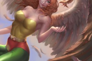 fantasy art, Angel, Hawkgirl