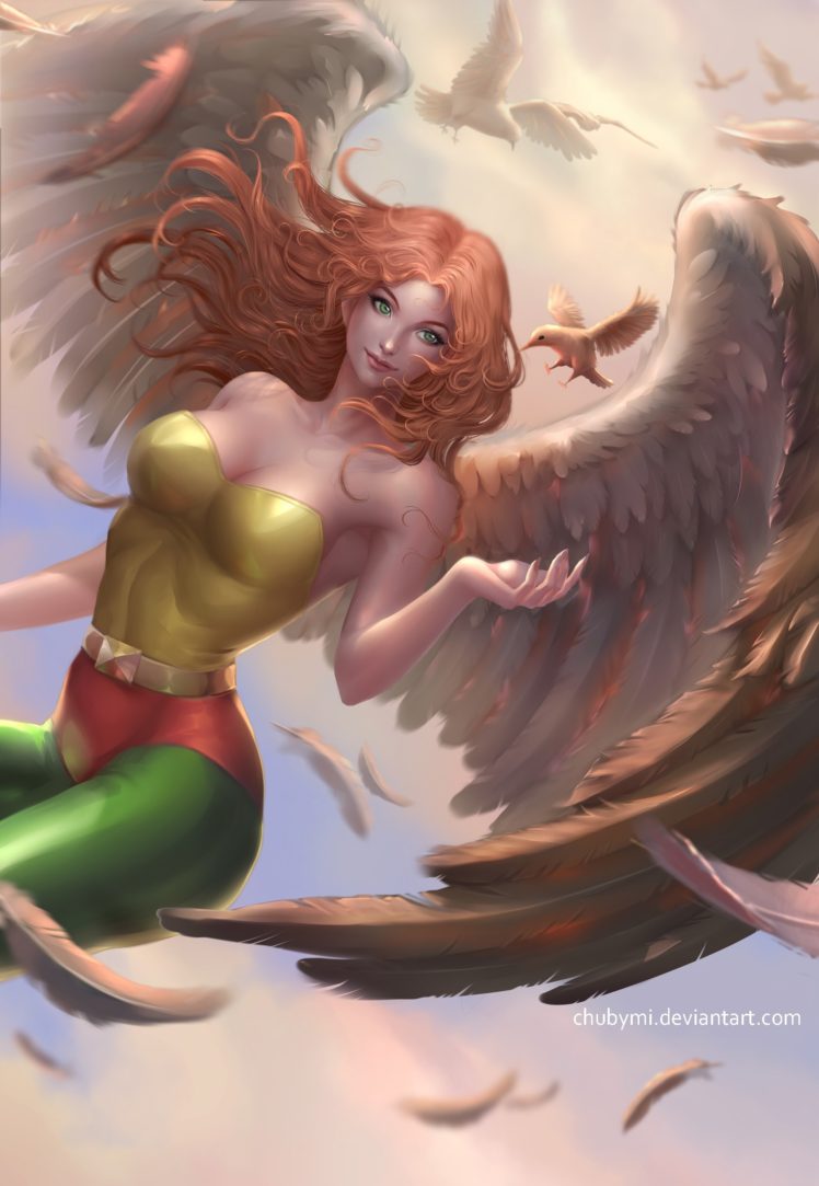 fantasy art, Angel, Hawkgirl HD Wallpaper Desktop Background