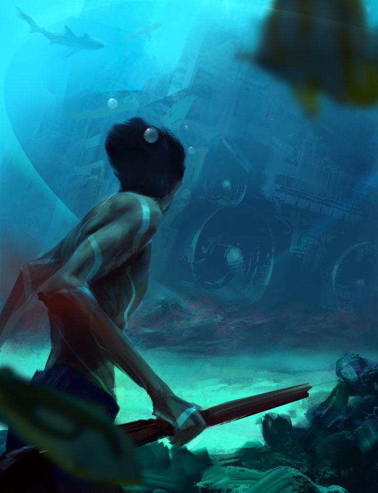 fantasy art, Underwater HD Wallpaper Desktop Background