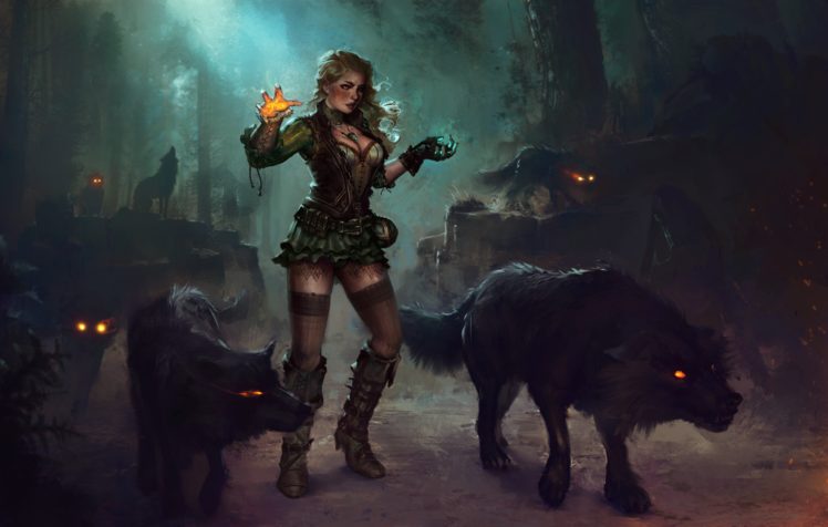 fantasy art, Magic, Wolf HD Wallpaper Desktop Background
