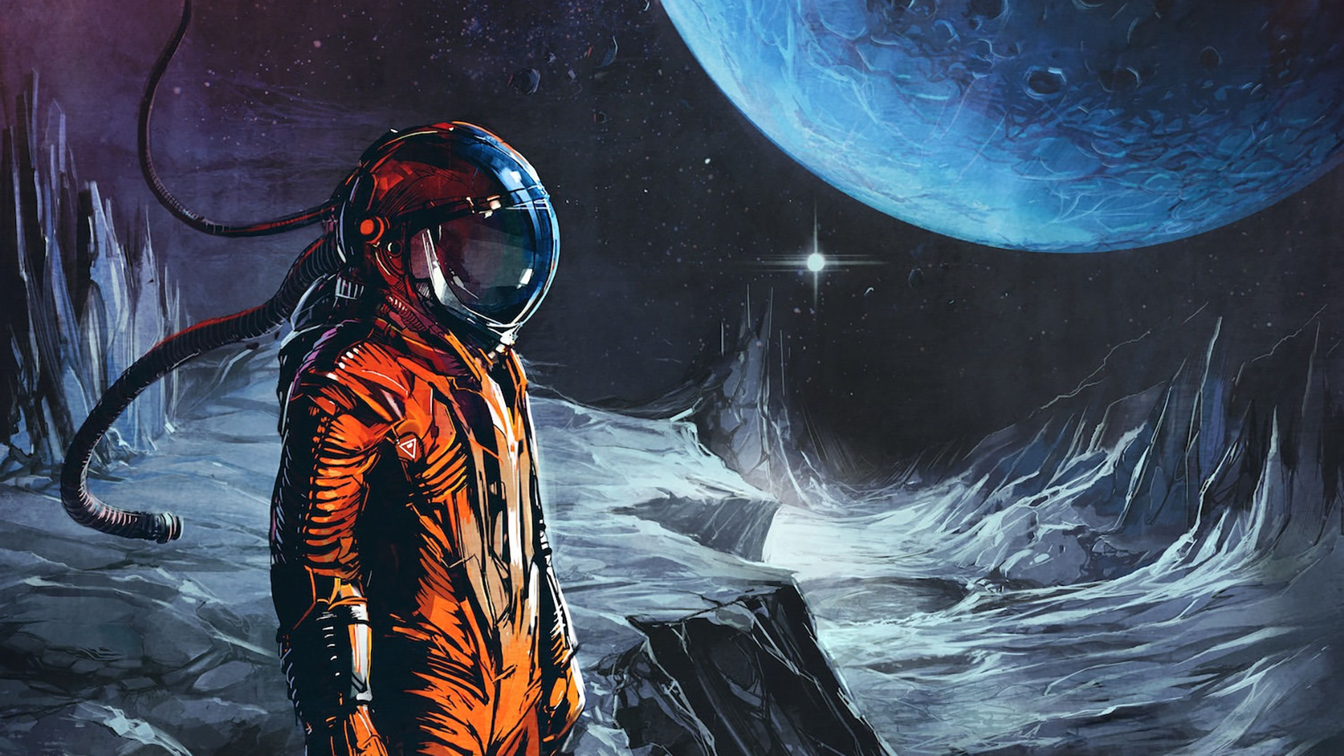 astronaut, Digital art, Fantasy art, Space, Universe, Spacesuit, Planet, Helmet, Stars, Album covers, Cover art Wallpaper