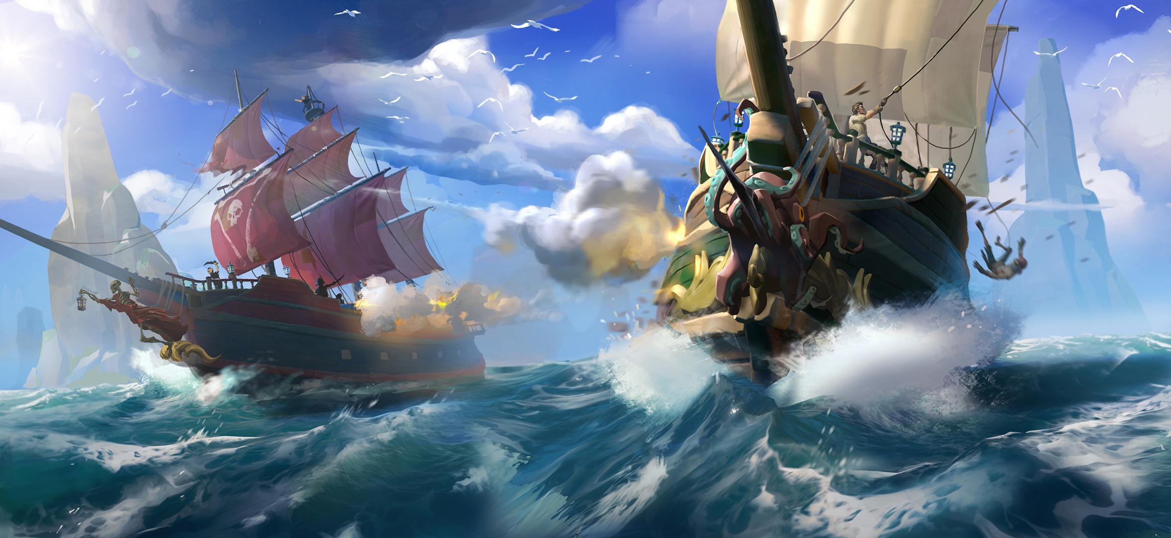 pirates, Fantasy art, Artwork, Sailing ship, Ship Wallpaper