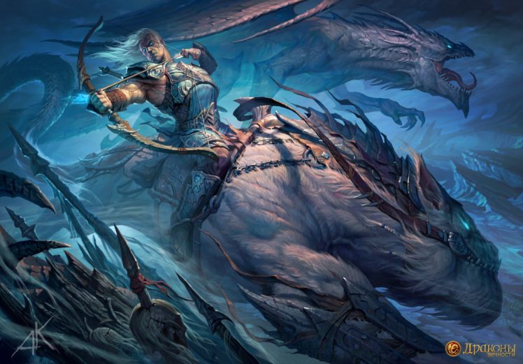 dragon, Warrior, Bows, Creature HD Wallpaper Desktop Background