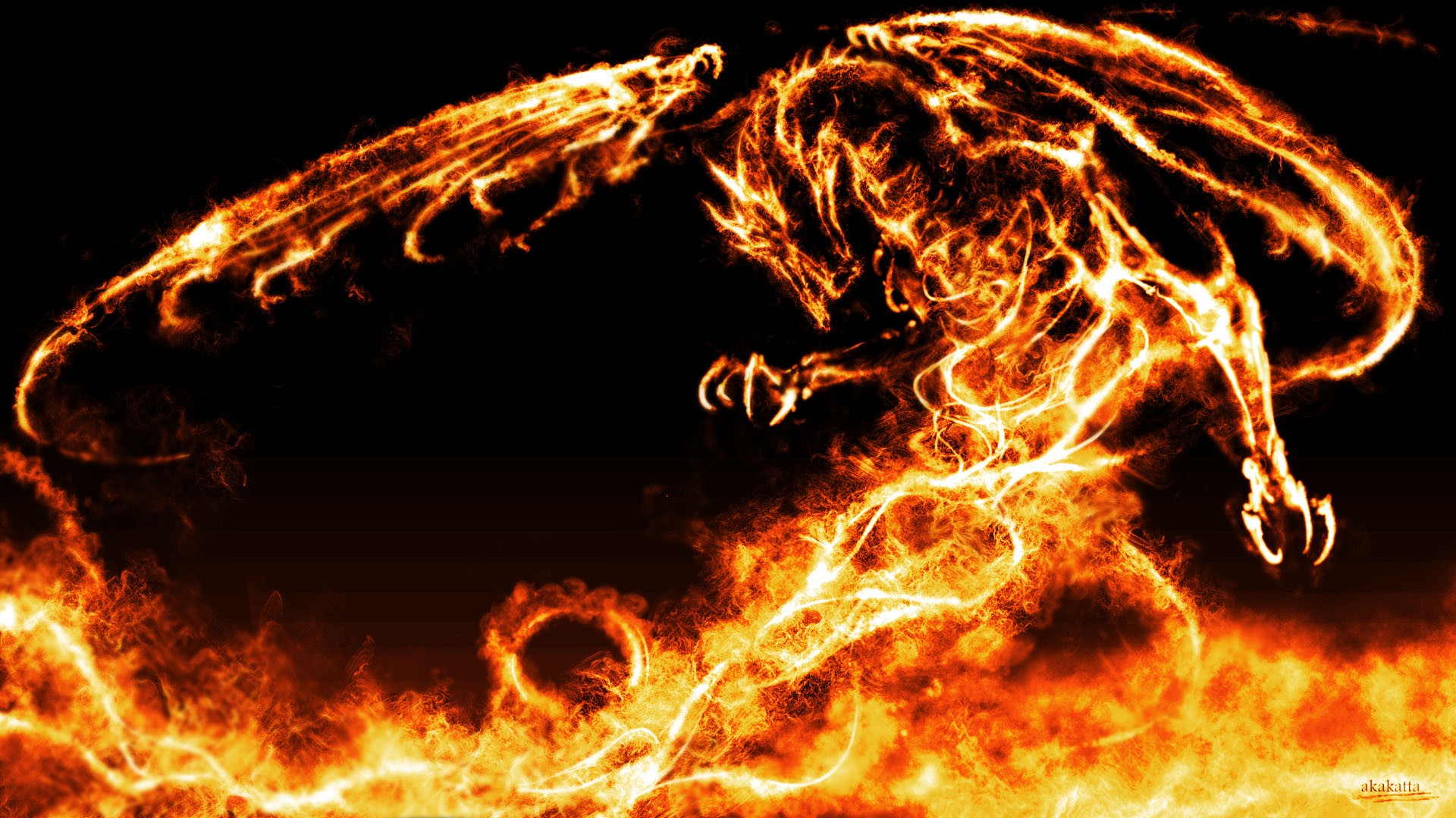 fire, Dragon Wallpaper