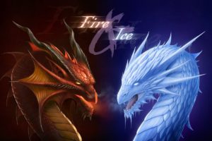 artwork, Dragon, Fire, Ice