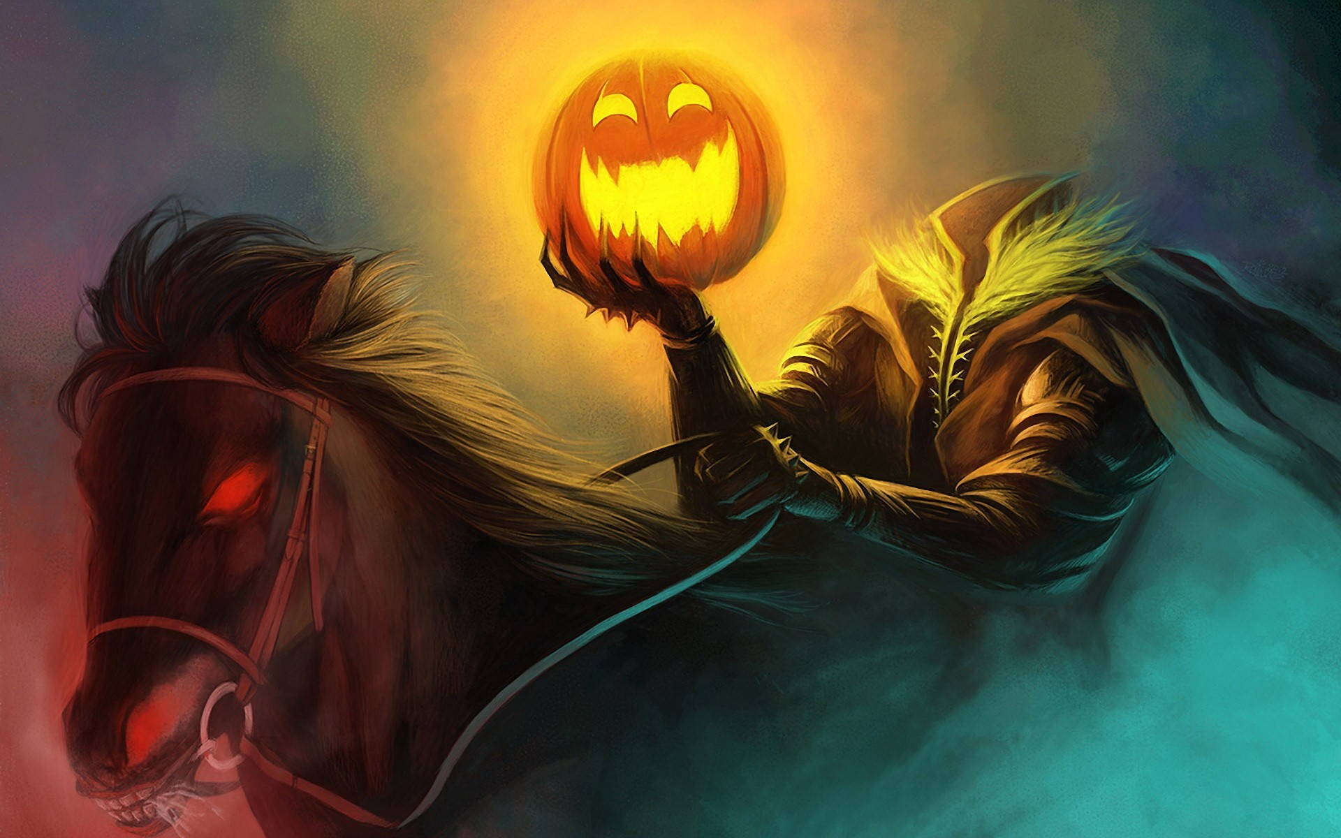 Hírek 74915-Halloween-horse-pumpkin-artwork-horseman