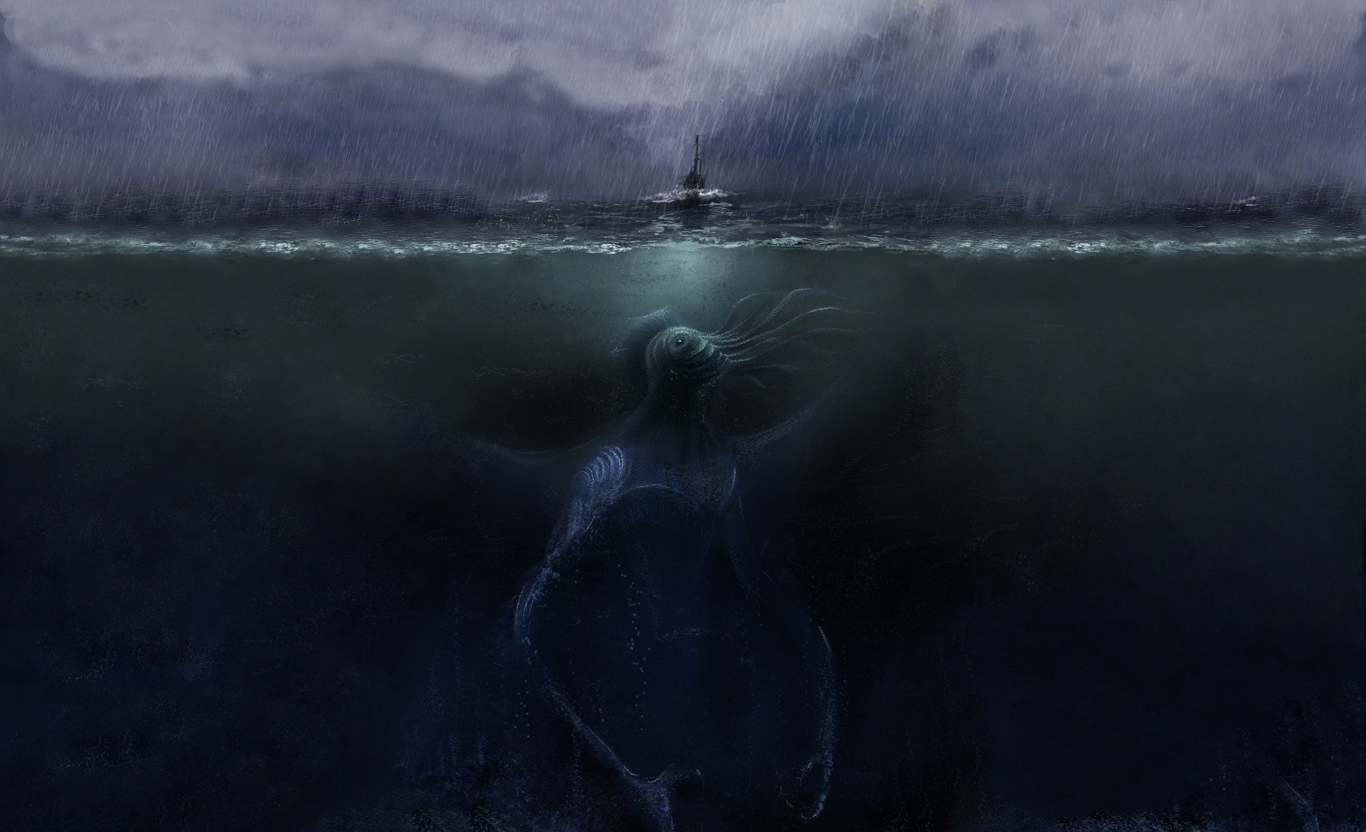 fantasy art, Sea monsters Wallpaper