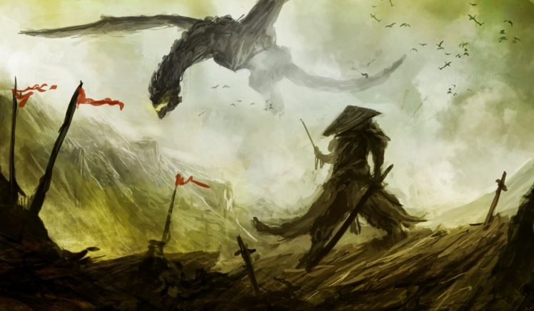 dragon, Sword, Artwork HD Wallpaper Desktop Background