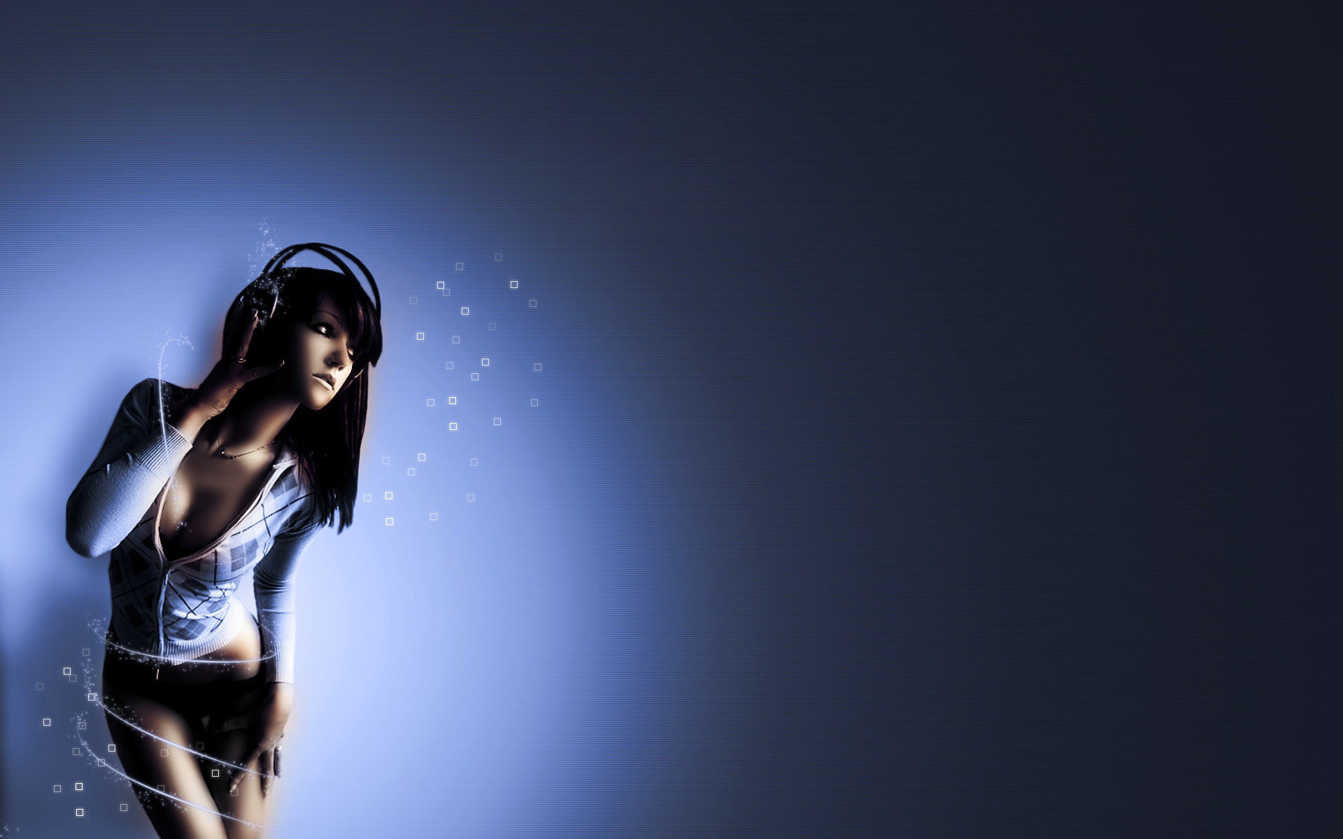 women, Headphones Wallpaper