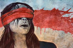 women, Artwork, Blindfold