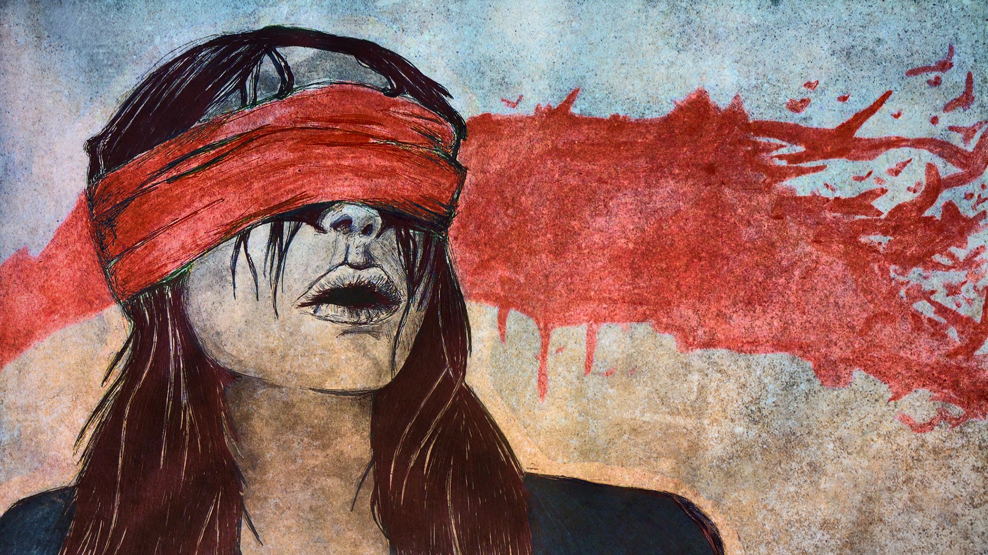women, Artwork, Blindfold Wallpaper