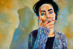women, Artwork, Smoking