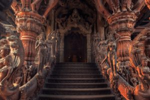 architecture, Interiors, Staircase, HDR, India, Religions, Sculpture, Women, Dragon, Door