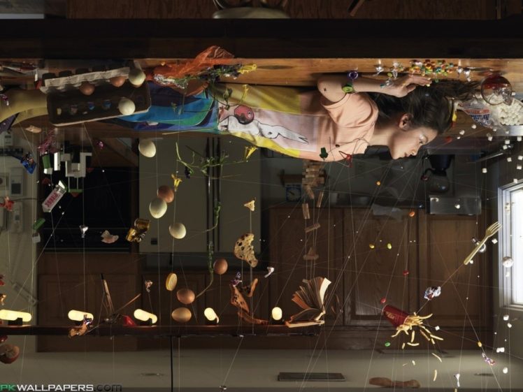 women, Upside down, Eggs, Food, Wire, Apartments HD Wallpaper Desktop Background