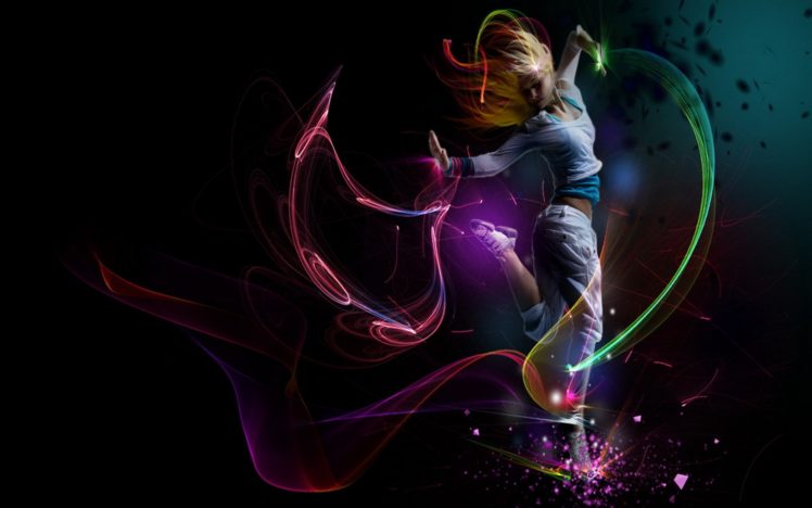dancers, Women, Shapes, Simple background, Digital art HD Wallpaper Desktop Background