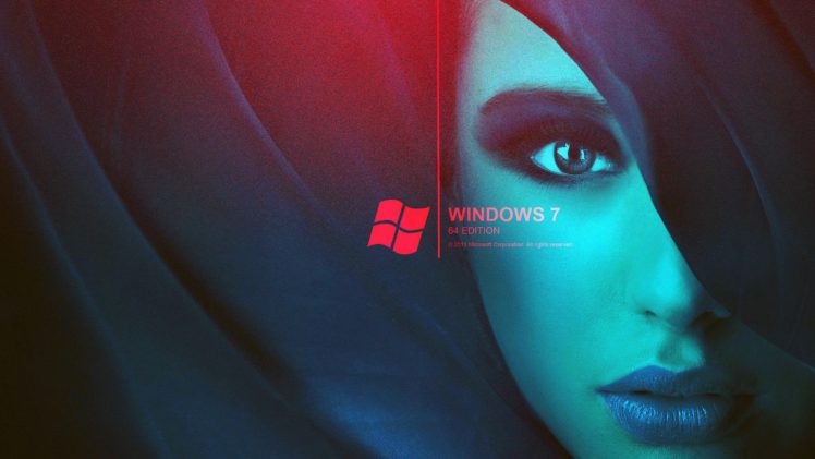 Windows 7, Women, Simple background, Window HD Wallpaper Desktop Background