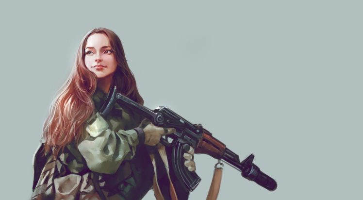 soldier, Women, Weapon, Artwork HD Wallpaper Desktop Background