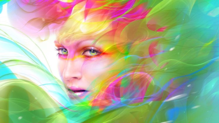 colorful, Face, Women, Artwork HD Wallpaper Desktop Background