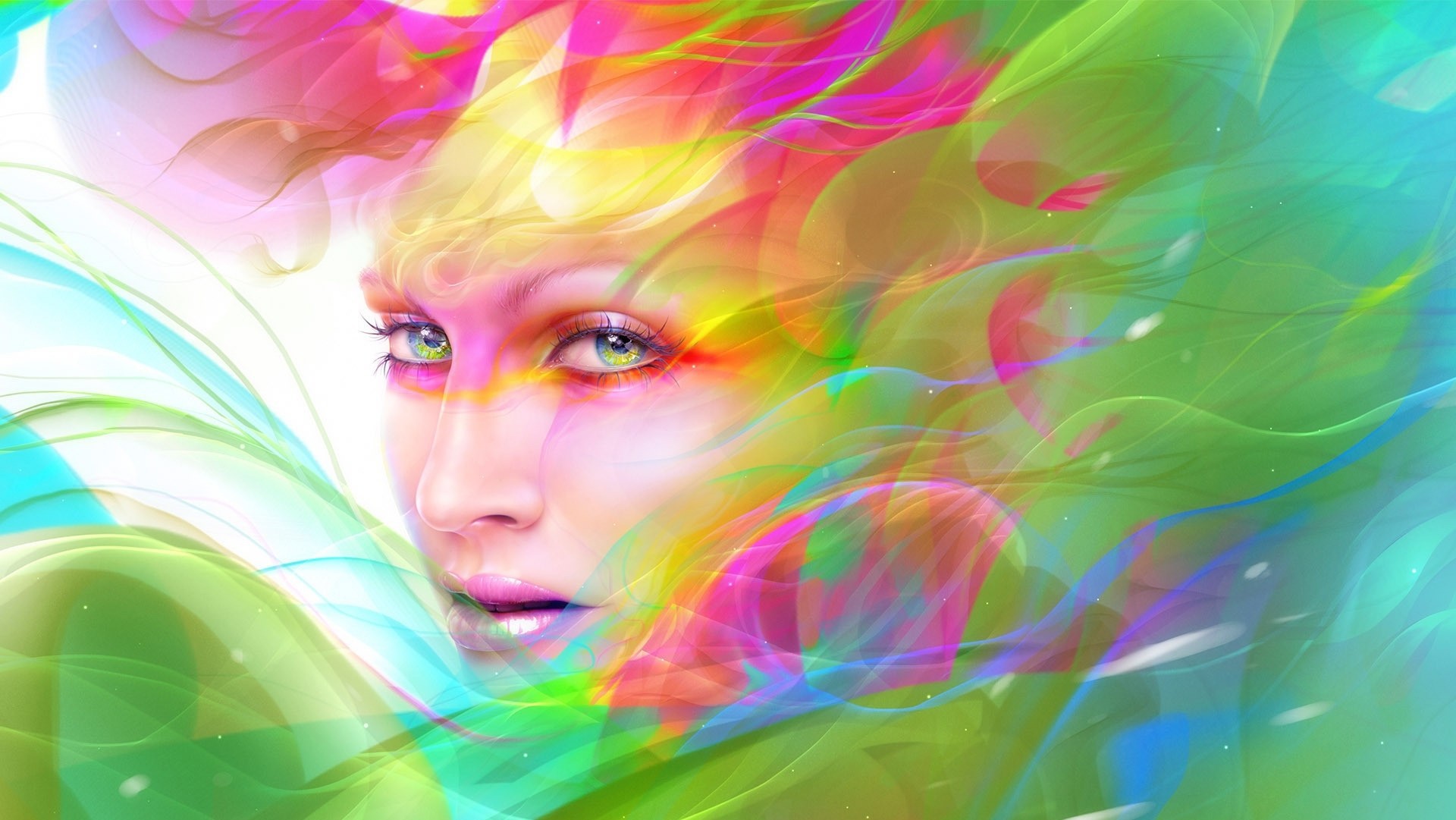 colorful, Face, Women, Artwork Wallpaper