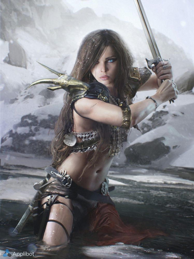 warrior, Sword, Women HD Wallpaper Desktop Background