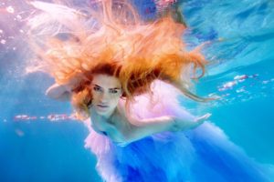 women, Underwater, Redhead