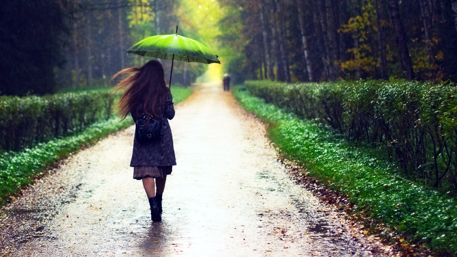 women, Brunette, Path Wallpaper