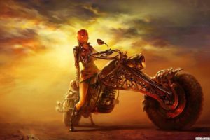 fantasy art, Vehicle, Women with bikes