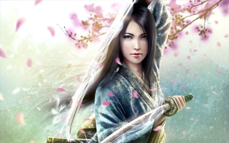 women, Sword, Katana, Artwork HD Wallpaper Desktop Background