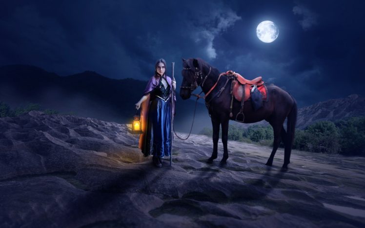 fantasy art, Night, Women HD Wallpaper Desktop Background