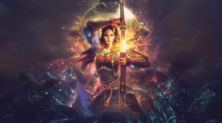 women, Warrior, Sword, Fantasy art, Artwork, Smite HD Wallpaper Desktop Background