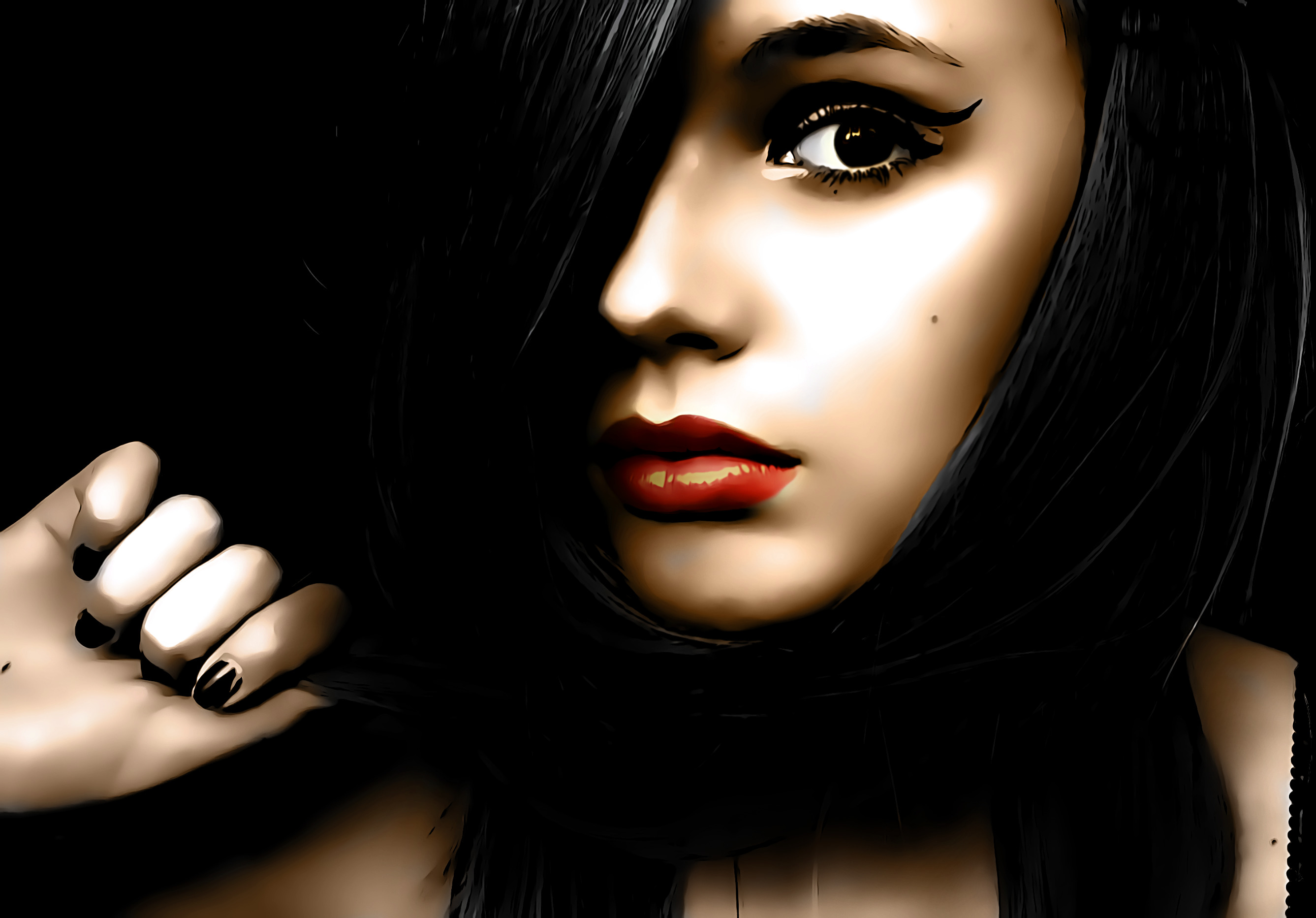 women, Face, Artwork Wallpaper