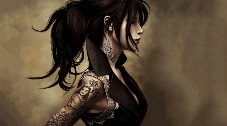 women, Fantasy art, Tattoo, Artwork HD Wallpaper Desktop Background