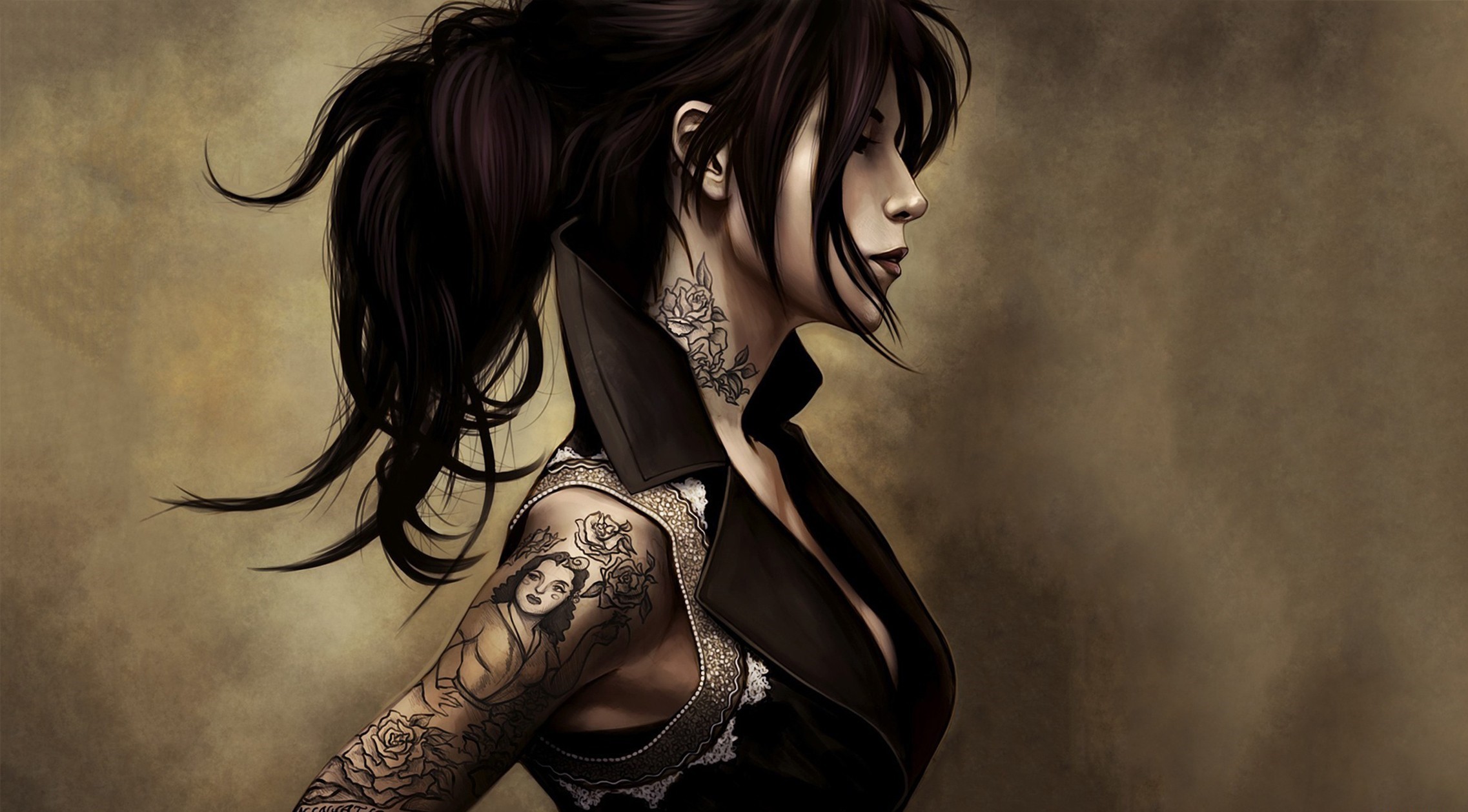 women, Fantasy art, Tattoo, Artwork Wallpaper