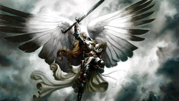 women, Fantasy art, Angel, Wings, Sword, Artwork, Magic: The Gathering HD Wallpaper Desktop Background