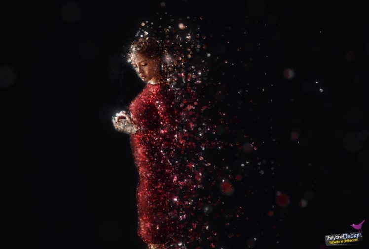 women, Red, Glitter, Photoshop, Effects, Robes HD Wallpaper Desktop Background