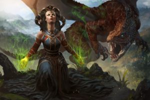 women, Dragon, Artwork, Fantasy art