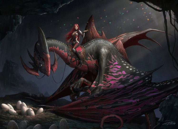 women, Dragon, Fantasy art, Artwork HD Wallpaper Desktop Background
