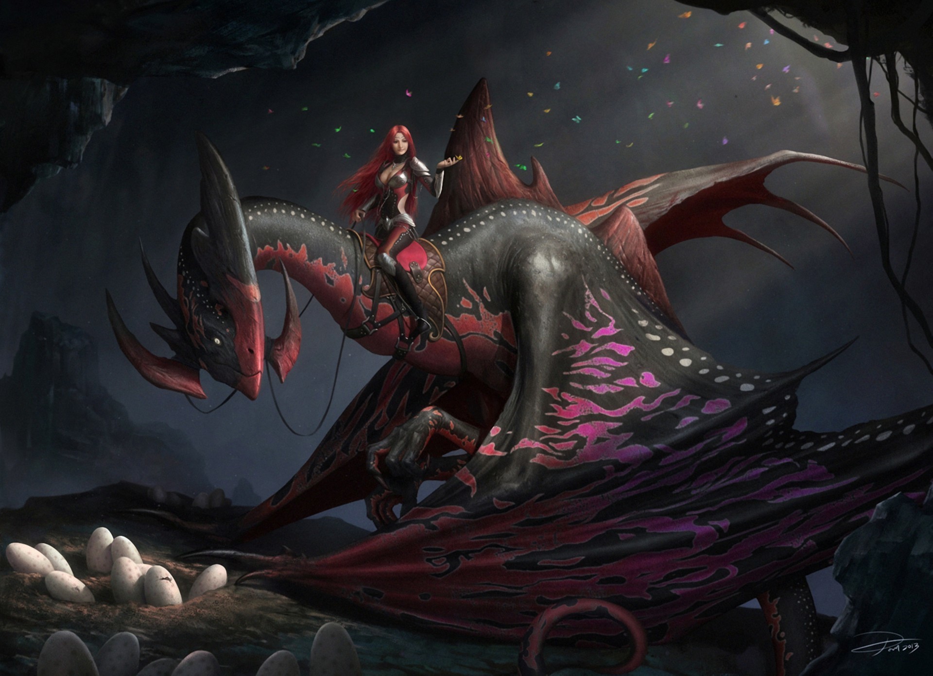 women, Dragon, Fantasy art, Artwork Wallpaper