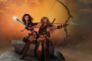 warrior, Women, Archer, Arrows, Fantasy art, 3D, Render, CGI, Digital art