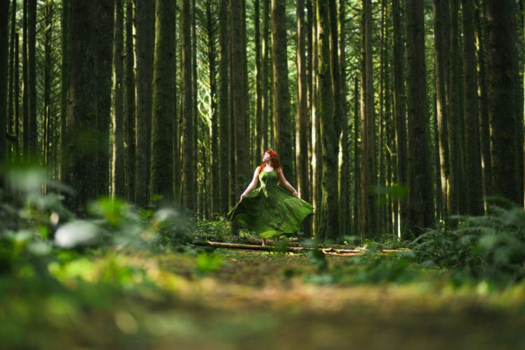 women, Nature, Trees, Forest, Dress HD Wallpaper Desktop Background