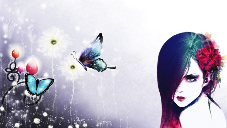 women, Face, Butterfly, Fantasy girl, Fantasy art, Artwork HD Wallpaper Desktop Background