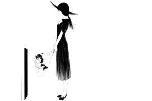 women, Monochrome, Simple background, White background, Artwork, Flowers, Hat