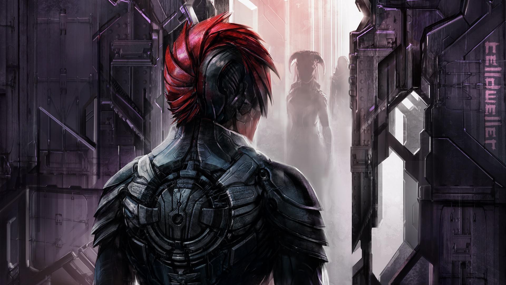women, Klayton, Robot, Demon, Silhouette, Science fiction, End of an Empire Wallpaper
