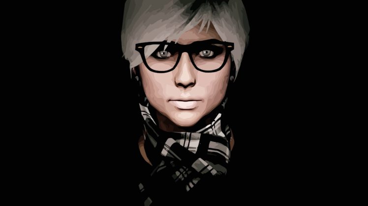 women with glasses, White hair HD Wallpaper Desktop Background