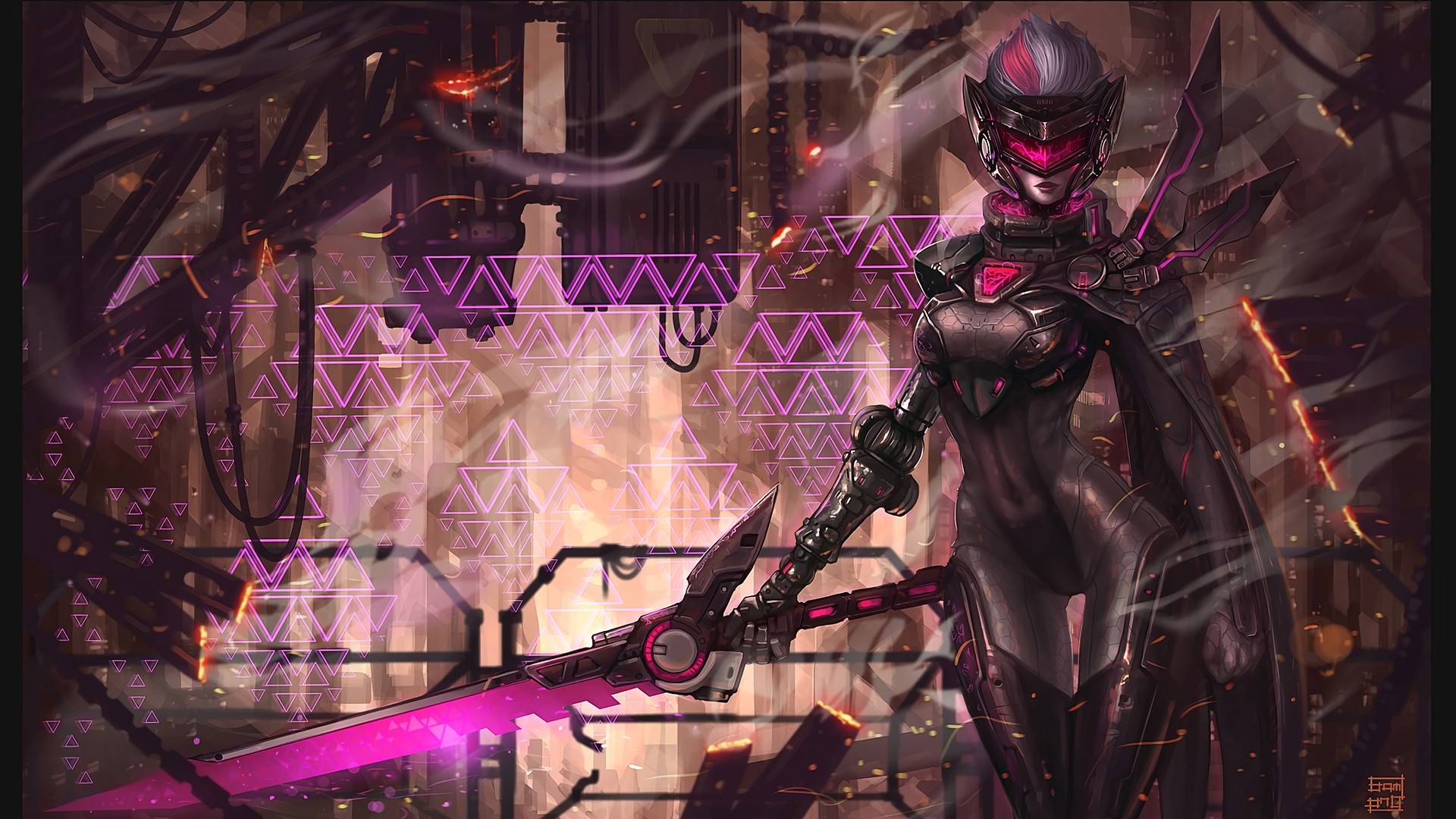 women, Cyberpunk, Fiora (League of Legends) Wallpaper