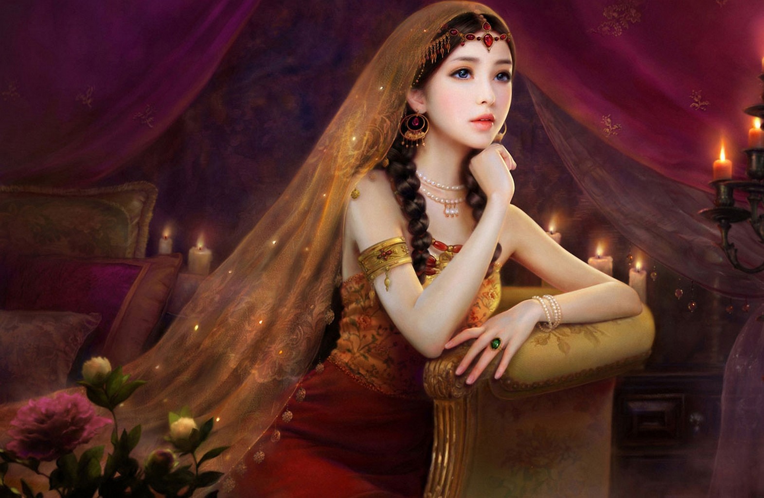 women, Chinese, Painting Wallpaper