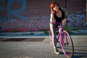 model, Simple background, Women, Fixed gear, Fixie, Bicycle