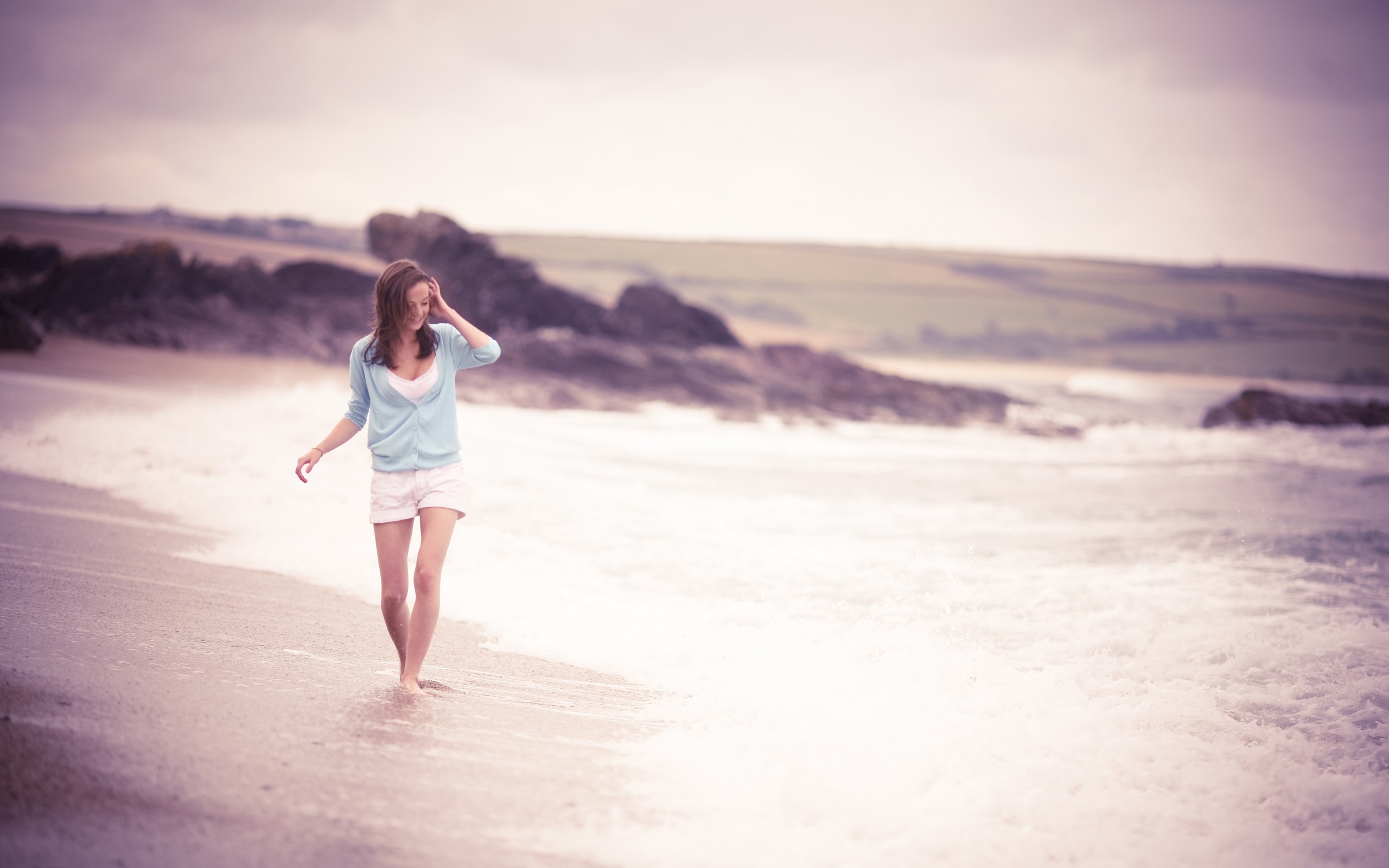women, Beach, People Wallpaper