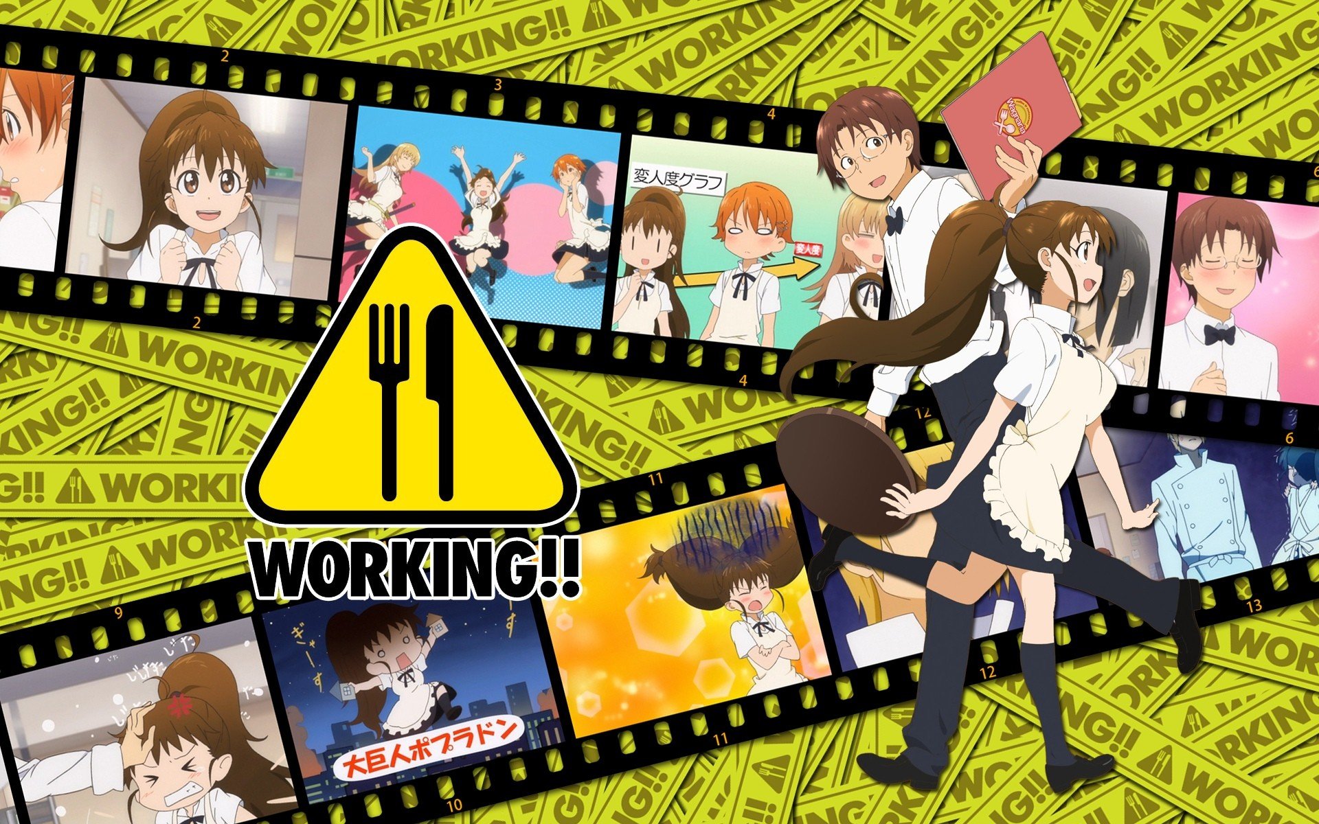 Working!!, Taneshima Popura, Takanashi Souta Wallpaper