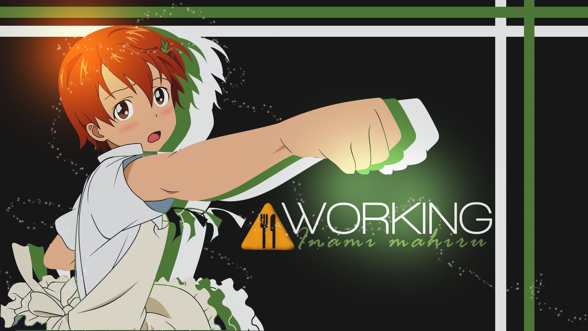 Working!!, Anime girls, Inami Mahiru Wallpaper